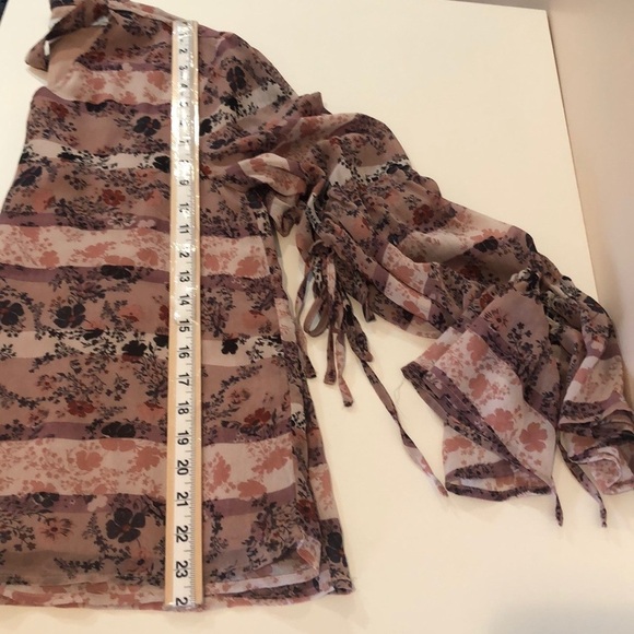 Paper Crane Choker Double Tie Sleeve Blouse Medium - Picture 6 of 8